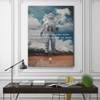Sienų Paveikslai Tapyba Astronautas Nuotrauką Naujas Stilius Cool Spausdinimo Namų Dekoro Plakatas Gražus Cuadros Už Kambarį Modulinės Rėmelį