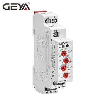 GEYA GRV8-04 3 Fazės Įtampos kontrolės Relė su Fazėje apsaugos Uždelsimo Laikas Viršįtampių ir Undervoltage Relay Din Bėgelio