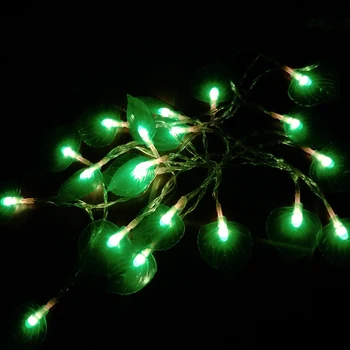 10M 100 LED Žalias Lapas Styginių Šviesos Lempa 220V Kalėdų Sodo Atostogų Festivalis šalis įvykio Apdailos girliandą Žibintai