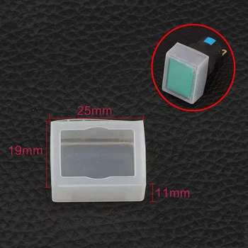 Stačiakampio formos 16mm mygtuką perjungti bžūp dulkėms atsparus vandeniui apsaugos plombos skaidrus, X100