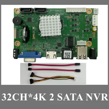 4PCS H. 265 NVR 32CH*4K Tinklo Skaitmeninis Vaizdo įrašymo įrenginys 2 SATA Max 14T Onvif CMS XMEYE Saugumo SATA Judesio Detetection P2P Debesis