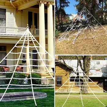 Milžiniškas Baltasis Voras Interneto Spiderwebs Dekoracijos, Lauko, Sodo Kieme Haunted Namo Helovinas Dekoro Rekvizitai