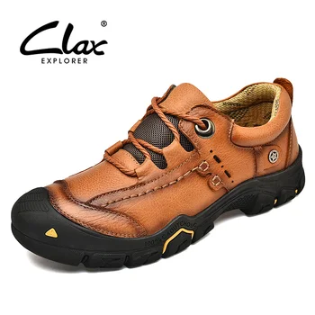 CLAX Mens Darbo Batai, natūralios Odos Vyriška Batai Vyras Casual, Avalynė, Odos Batų Minkštas Chaussure Homme Plus Size