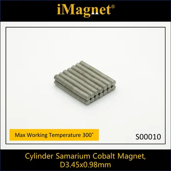 S00010 20/100/500pcs Samaris Kobalto Retųjų Žemių SmCo Magnetinio cilindro, D3.45x0.98mm, Aukštos temperatūros magnetas