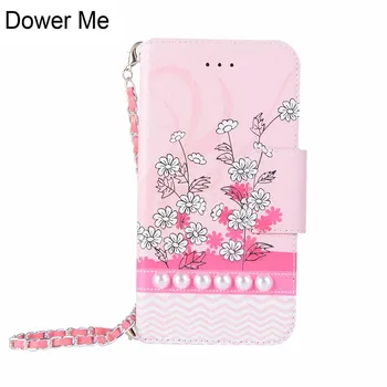 Dower Man Mados Gražių Gėlių Gėlių Apversti Piniginės Rankinės, Odos Case Cover For Samsung Galaxy Note 8 S8 S9 Plus A5/7 J3 Skyrius/5/7