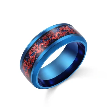 Raudonas Drakonas nerūdijančio plieno Žiedas Mens Papuošalai Vyrams viešpaties Vestuvių Juostoje vyrų žiedas, skirtas mėgėjams, Juvelyriniai dirbiniai didmeninė