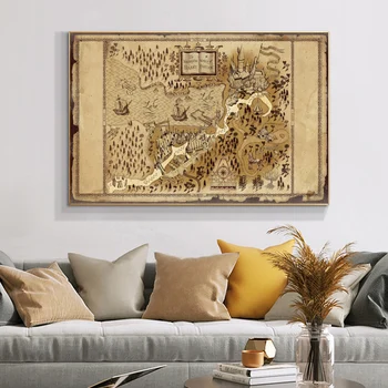 Haris Potte Filmą Marauder Žemėlapių, Plakatų ir grafikos, Tapybos ant Drobės Sienos paveiksl Puošmena Klasikos Filmas, Cuadros