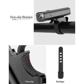 ROCKBROS LED Dviračio Žibintas USB Įkrovimo Dviračių Šviesos Rainproof Aliuminio Ultralight Žibintuvėlis 2000mAh MTB Priekinis Žibintas priekinis žibintas