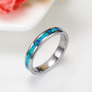 Tigrade Mėlyna Opals Žiedas Moterims, Žiedai, Papuošalai Aukščiausios Kokybės Volframo Žiedas Vestuvių Juostoje Dalyvavimas Unikalių Ocean blue anillos mujer