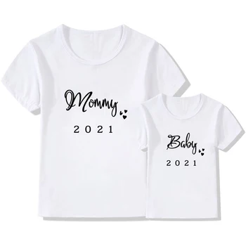 2021 Juokinga Šuniukų Mamytė Marškinėlius Šeimos Atitinkančių Drabužių Mados Medvilnės Šeimos Atrodyti Motina Dukra Drabužius mamytė ir man drabužius