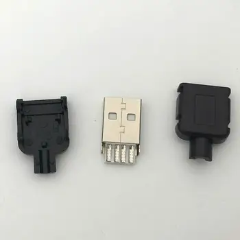 MCIGICM 50pcs USB vyrų lankelis plastiko lukštais / trijų dalių kroviklio elektros energijos konvertavimo rūšis, 4P svarbu