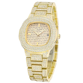 Nerūdijančio Plieno Aukso Moterų Laikrodžiai Prabangos Prekės Diamond Ponios Žiūrėti Kvarco Moteris Šalta Out Žiūrėti Relogio Feminino reloj mujer