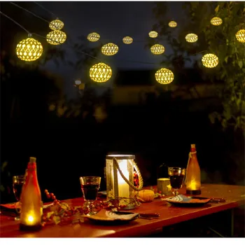 10/20 LED Maroko Kamuolys Saulės String naktinė lempa RGB Mėlyna Šilta balta Balta Vandeniui Žibintų Šviesos Dekoratyvinis Apšvietimas Namuose