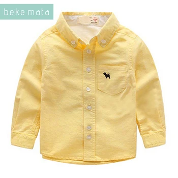 BEKE MATA Baby Boy Marškinėliai ilgomis Rankovėmis Rudenį 2020 Atsitiktinis, Kietas Medvilnės Turn-žemyn apykaklės Vaikų Berniukų Drabužiai Vaikams, Drabužiai, 2-11Y