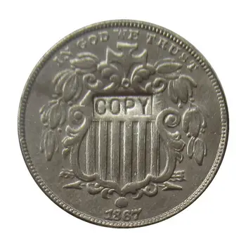 Shield Nikelio PENKIŲ CENTŲ Visas Komplektas (1866-1883)19PCS JAV 5C Monetų KOPIJOS