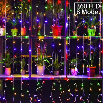 3x2 LED String Žibintai Varveklis Kalėdų Saugios Įtampos Pasakų Žibintai girliandą Lauko Namo Vestuves Užuolaidų Sodo Decoratio