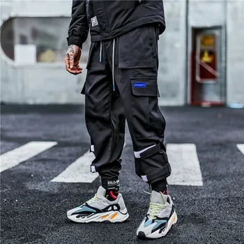 Hip Hip Krovinių Kelnės Streetwear Vyrų Harajuku Haremo Kelnės Poilsiu 2020 Atsitiktinis Tatical Kelnes Multi Kišenės Kelio TrouseWG996