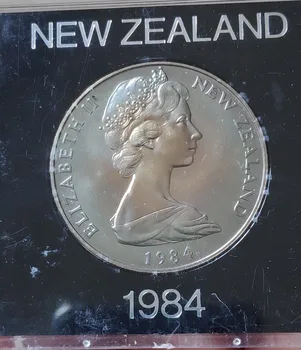 1984 m. Naujoji Zelandija 1 Doleris 38mm Monetas, Senus Originalus Kolekcines Monetos Tiražas Realių Atsitiktiniai Metų