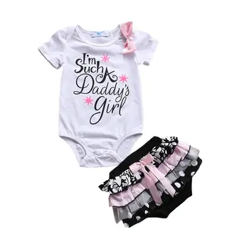 2VNT Kūdikių drabužiai rinkinys Naujagimiui Baby Girl Medvilnės Romper Polka Dot Nėrinių Šortai Vasaros Komplektai
