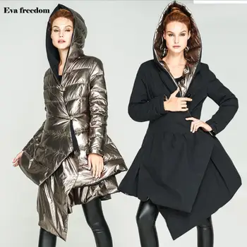 Asimetriškas dvipusis dėvėti šiltas žemyn, Puspalčiai, liemenės moterų 90% nekilnojamojo ančių pūkų paltai netikrą du gabalus sidabro žemyn kailio wq2470