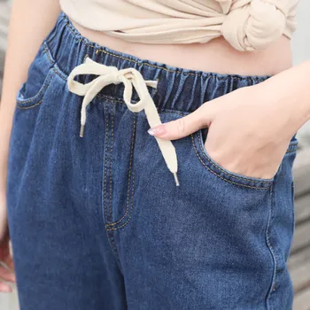 Moterų džinsus 2020 m. pavasarį ir vasarą, rudenį elastinės juostos atsitiktinis kelnės Aukštu Juosmeniu Tiesiai Liesas Darbo Priemiestinių Džinsai