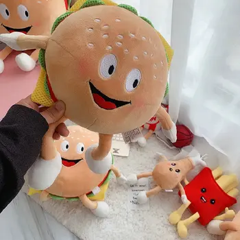 Mielas Animacinių Filmų Greito Maisto Pliušinis Žaislas Įdaryti Hot Dog Pūsti Vištienos Kojos Pica Žetonų Mesti Pagalvę Vaikams Juokinga Kambario Dekoro Pagalvėlė