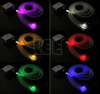 Muzikos Aktyvus 10W RGBW Šmėžavimas LED Optinio Pluošto Star Lubų apšvietimo Rinkinys 150/200pcs*0,75 mm*2M Optinio Pluošto Automobilių Žvaigždžių Šviesos