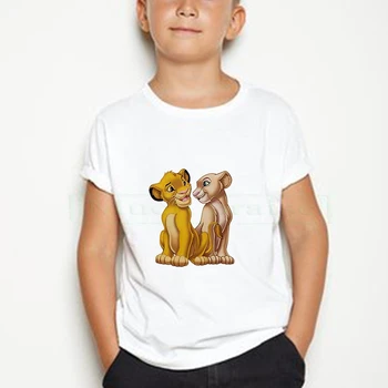 2020 Vaikai Simba Mielas Animacinis Liūtas Karalius, Print T-shirt Girls/Boys Juokinga Gyvūnų Kūdikių Drabužiai Vaikams Vasarai Marškinėlius Streetwear