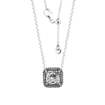 925 Sterlingas Sidabro Grandinės Karoliai Moterų Nesenstantis Elegancija Pakabukas Karoliai Šalis Dovana Fine Jewelry collier Didmeninės