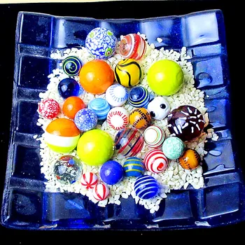 30pcs custom įvairių spalvų rankų darbo stiklo kamuolys Pasakų Sodo žavesio apdailos Sumaišyti stiklo Rutuliukai kamuolys ornamentu žaislai vaikams