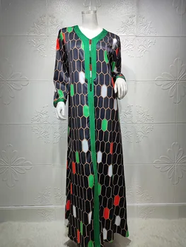 Siskakia Musulmonų Jalabiya Indie Folk Maxi Suknelė Moterims Mados Dubajus Juostelės V Kaklo Maroko Kaftan Arabų Islamo Drabužiai Nauji