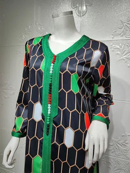 Siskakia Musulmonų Jalabiya Indie Folk Maxi Suknelė Moterims Mados Dubajus Juostelės V Kaklo Maroko Kaftan Arabų Islamo Drabužiai Nauji