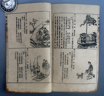 Kinų senovės linija knygos, žemėlapis imperijos priežiūros imperatoriaus, iš dangaus, iš viso 2 knygos.