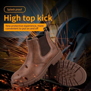 Nauja stiliaus vyriški plieno toe anti-sutriuškinti ir anti-stab saugos batus, mados darbo batai aukštos viršų batai
