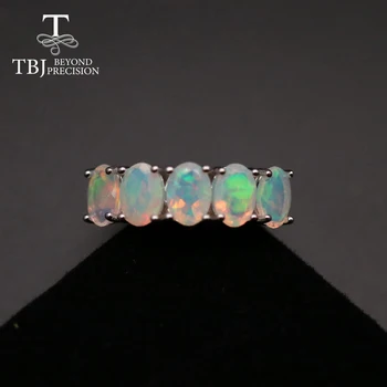 TBJ,žavinga 4CT Opalas Žiedas geros kokybės natūrali etiopija Brangakmenio Papuošalai 925 sterlingas sidabro juosta žiedas moterims dėvėti kasdien