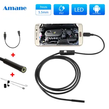 Endoskopą USB, Android Endoskopą vaizdo Kameros Vandeniui Tikrinimo Borescope Lanksčios Kameros 5.5 mm 7mm, skirta 