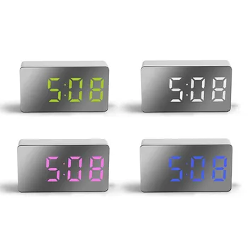 LED Daugiafunkcinis Veidrodis, Laikrodis Skaitmeninis Signalo Atidėjimo Laiko Rodymas Naktį LCD Šviesos Stalas Desktop USB 5v/Ne Baterija Namų Dekoro 1