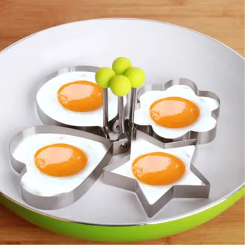 4Pcs/set Kūrybos omletas ratas lukšto kiaušinių šlifavimo reikmenys meile keptas kiaušinis pelėsių storio nerūdijančio plieno omletas modelis Kiaušinių Įrankiai