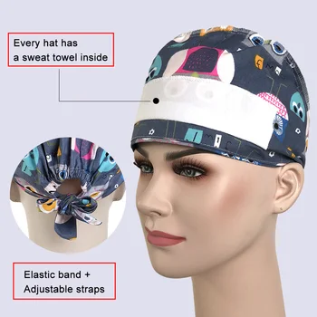 Kvėpuojantis prakaitas sugeriančios mados Daugiaspalvis spausdinimas skrybėlę reguliuojamas šveitimas skrybėlės grožio salonas laboratorija 