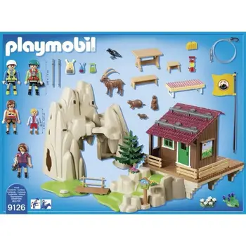 Playmobil, alpinistai su prieglauda (9126), originalus Playmobil, figūrėlių, Playmobil duomenys, žaisliniai gyvūnai, pav.