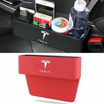 Automobilių Sėdynės Siauras Laikymo Dėžutė Tesla Logotipas Roadster Modeliai Model3 ModelX Cybertruck Taurės Gėrimo Laikiklis Organizatorius Auto Priedai