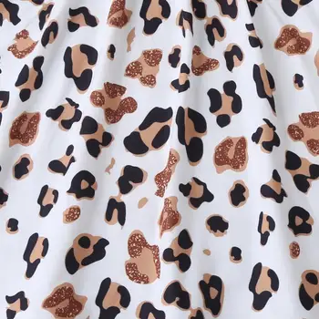 Vasaros Bamblys Kūdikių Mergaičių Leopard Suknelės Saldus Mergaičių Įgulos Kaklo Skristi Rankovės Sundress Atsitiktinis Mergaičių Drabužiai