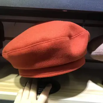 202010-samepu rudens žiemos vilna, maišyti kietas gatvės lady beretė skrybėlę vyrų, moterų Laisvalaikio dailininko skrybėlę