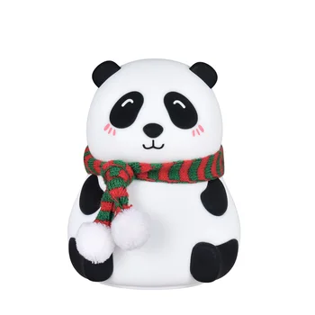 Mielas Panda LED Nakties Šviesos Silikono Palieskite Jutiklio Vaikams, Kūdikiams, Vaikams, 7 Spalvų 2 Režimai USB Įkrovimo Naktį Lempa