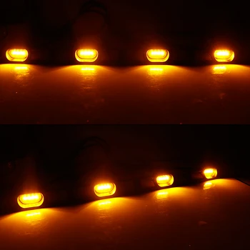IJDM 4pc Bamperio Kapoto Grotelės LED Žibintai Tacoma 2012-m. LED Žibintai, Priekinių Bamperio Grotelės, Automobilių Dalys 12V Gintaro
