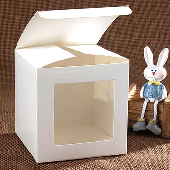 Dėžutė su langeliu dovana kartonines dėžes baltos spalvos dovanų popieriaus pakavimo dėžės kartono papuošalų, dovanų dėžutės