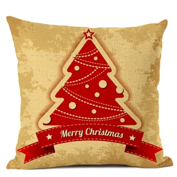 Santa Claus 45 * 45cm elnių Kalėdų eglutė dovanų modelis lino apkabinti užvalkalas automobilių, namų sofos apdailos užvalkalas dvipusis