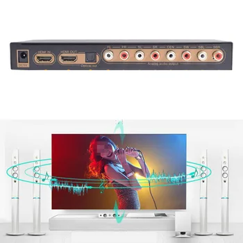 VPK LPCM HDMI Audio Extractor Optinio Skaitmeninio Į Analoginį 2CH 5.1 CH 7.1 CH SPDIF RCA multi-kanalo išėjimas HDMI 7.1 Garso keitiklis