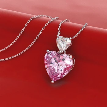 Knobspin Romantiška 2021 Naujas Mados Vestuvių Širdies Pakabukas Karoliai Už Žavesio Moterų Yra Didelių Anglies, Deimantų Fine Jewelry Didmeninės