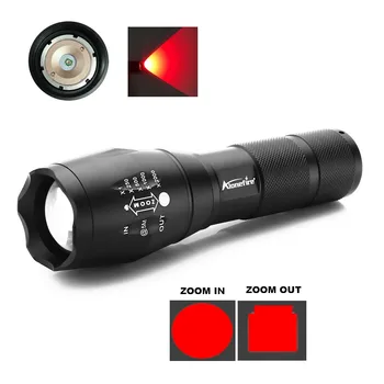 AloneFire E17 XPE Raudonos Šviesos Žibintuvėlis Medžioklės Taktinis Žibintuvėlis bitės kraujagysles Viešbučio vaizdo kameros Jutiklis lempos 18650 baterija